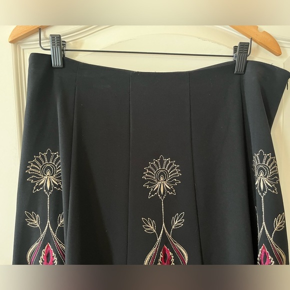 Sunny Leigh Elegant Black Patterned Mid-Length Skirt Women’s Size 14 - Picture 4 of 16